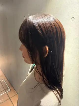 ミディアム カラー パーマ 🌱艶髪ストレート✨ 🦖せりか🦖のヘアスタイル