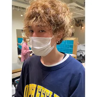 ミディアム パーマ メンズ パーマ美容師 hanaのヘアスタイル