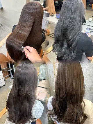 セミロング カラー 盛れる顔周り /透明感/かりん🎀のヘアスタイル