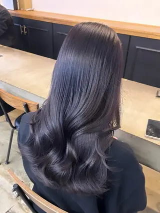 ロング カラー 🌷ラベンダーピンク 顔まわり🌷ねいろのヘアスタイル