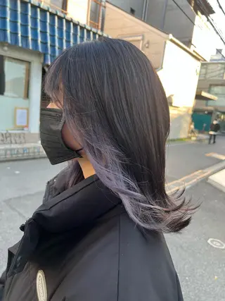 セミロング カラー パーマ ヘアアレンジ 🌈インナーカラー ‘ショウマ’🌈のヘアスタイル