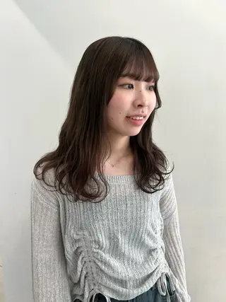セミロング カラー 🤍垢抜け♡透明感 カラーmoeka🤍のヘアスタイル