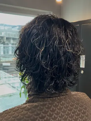 セミロング パーマ メンズ パーマ指名No.1✨ /大宮/海志のヘアスタイル