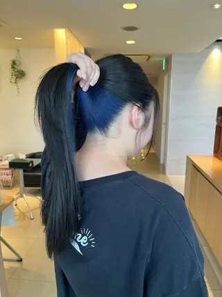 カラー ICHINA🦋寒色 /青髪/艶髪/大船のヘアスタイル