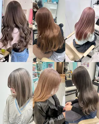 ロング カラー 韓国風ハッシュカット 似合わせレイヤー池袋のヘアスタイル
