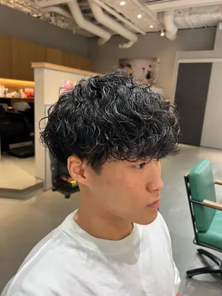 ショート パーマ メンズ 梅田茶屋町メンズ 専門美容師 山元一平のヘアスタイル