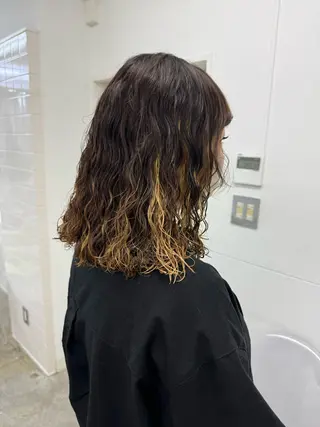 ミディアム カラー パーマ こはる／ハードパーマ /癖毛風パーマ🧃のヘアスタイル