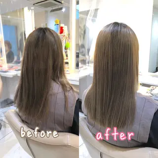 ロング パーマ 安井　昴 💫ブリーチ縮毛矯正のヘアスタイル