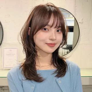ミディアム カラー SAKI 新宿のヘアスタイル