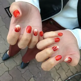 ロング カラー ヘアアレンジ キッズ ネイル マツエク・マツパ 福田 加奈のネイルデザイン