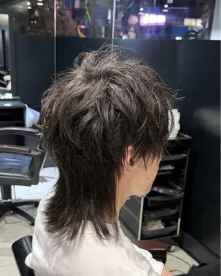 ミディアム パーマ メンズ 【フェザーパーマ】 【縮毛矯正】鶴田文のヘアスタイル