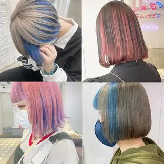 ミディアム カラー ヘアアレンジ 🎨ハイトーン/ 切りっぱなし みつきのヘアスタイル