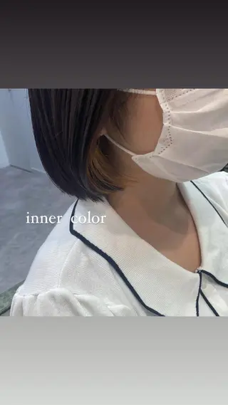 カラー 透けるベージュ/ 艶カラー♡のヘアスタイル