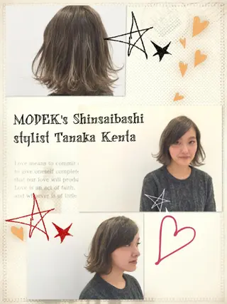 ショート ミディアム カラー ハイトーン×髪質改善 KENTAのヘアスタイル