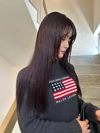 ロング カラー 薄暮 マツイ　レンのヘアスタイル