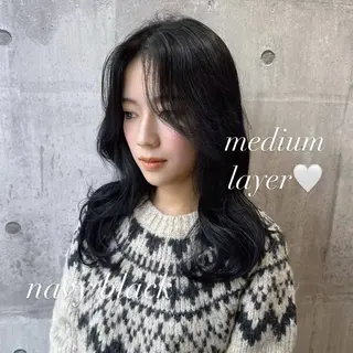 ミディアム 韓国𝐻𝑎𝑖𝑟 🇰🇷🖤ハラのヘアスタイル