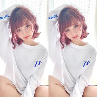 ミディアム 🌙HIZUKI🌙 ハイトーン 艶髪のヘアスタイル