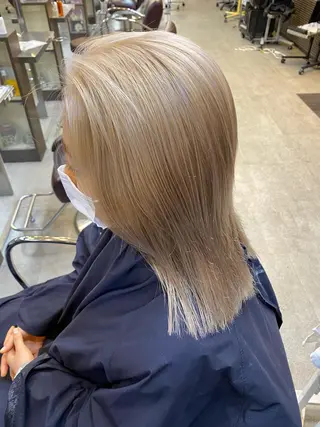 ミディアム カラー パーマ ヘアアレンジ メンズ キッズ mana 暖色カラーカットのヘアスタイル