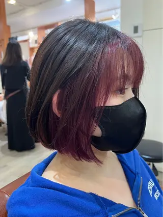 ショート カラー 縮毛矯正とレイヤー カット/杉村凜汰郎のヘアスタイル