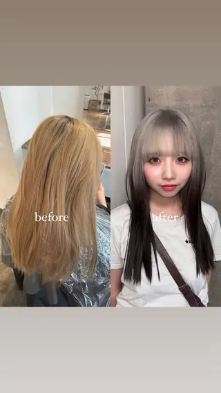 セミロング カラー 💫miyu💫デザ インカラー/アレンジのヘアスタイル