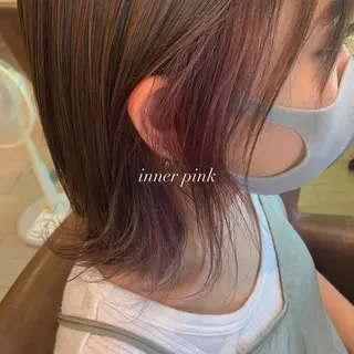 ミディアム カラー 中井 茅佳のヘアスタイル