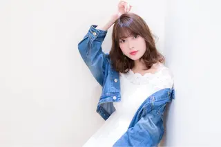 ミディアム カラー ヘアアレンジ 店長/ 加藤 流菜のヘアスタイル