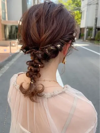 ショート ヘアアレンジ 谷町/Le'a /竹原しおなのヘアスタイル