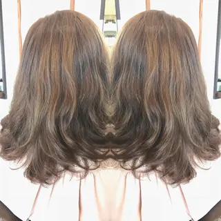 ミディアム カラー パーマ 柿沼  洸太のヘアスタイル