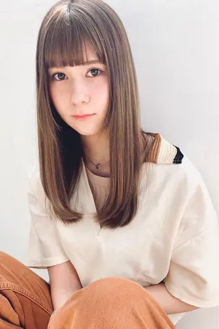 ロング 日比崚介🍀 おくれげ小顔カットのヘアスタイル