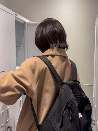 ショート カラー パーマ ヘアアレンジ メンズ 切りっぱなしヘアボブ ミディアムヘアRYOのヘアスタイル