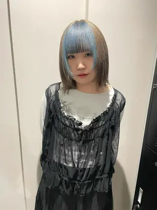 ミディアム カラー 原田 朱里のヘアスタイル