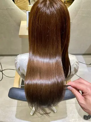 ロング カラー フェイスレイヤー/ 小顔/髪質改善　関のヘアスタイル