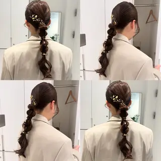 セミロング ヘアアレンジ カジュアルを女っぽく 𝗮𝘆𝗮𝗰𝗼のヘアスタイル