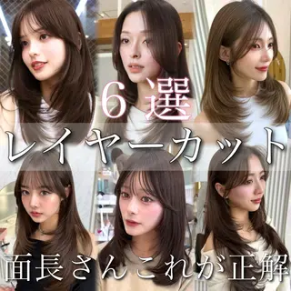 ミディアム カラー 似合わせレイヤー/ 透明感カラーのヘアスタイル