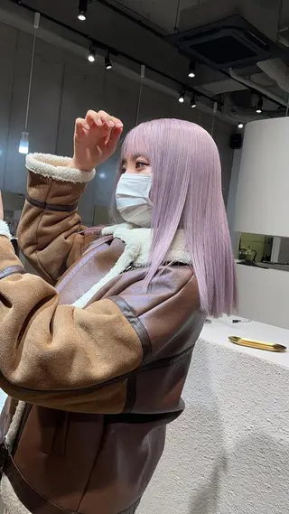 セミロング カラー 名古屋ハイトーン/ 🐶ブリーチ専門店のヘアスタイル