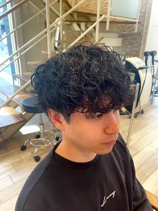 ショート パーマ メンズ パーマ/フェード🔥 佐々木波人のヘアスタイル
