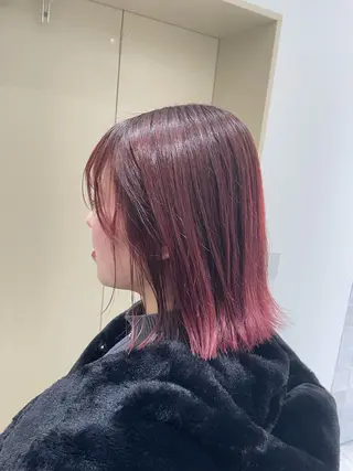 ミディアム カラー フェイスレイヤー/ 小顔/髪質改善　関のヘアスタイル