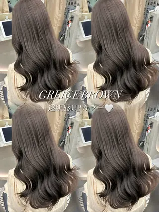 セミロング カラー ヘアアレンジ fumika🎀 ベージュのヘアスタイル
