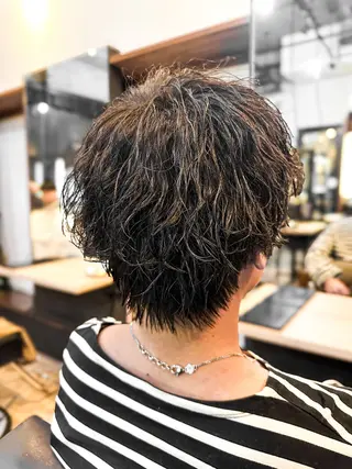 パーマ メンズ ブリーチカラー🔥 パーマ【佐々木凌平】のヘアスタイル