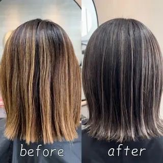 ミディアム カラー リサ tonieのヘアスタイル