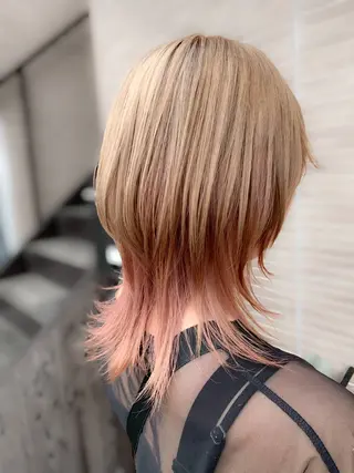 ミディアム メンズスタイル バレイヤージュ　齋藤のヘアスタイル