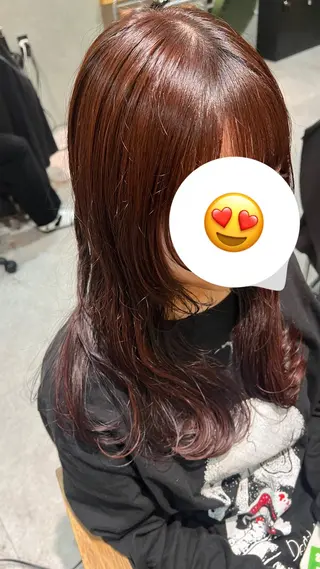 ロング カラー 安岡 稜太のヘアスタイル