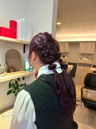 ロング カラー ヘアアレンジ 透明感カラー/京橋/ reikoのヘアスタイル