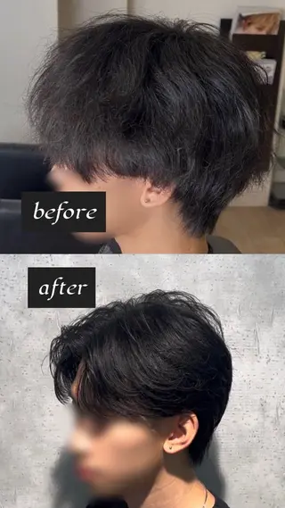 ショート メンズ MEN'SHAIR PERCUT 渋谷店所属・⚡️曲がる縮毛矯正 ⚡️masaのヘアスタイル