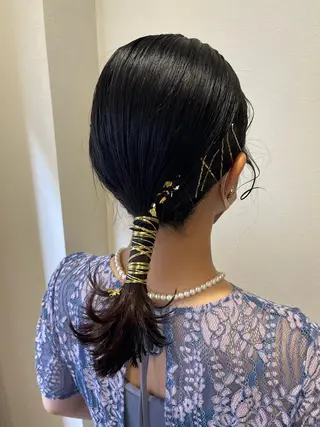 ミディアム ヘアアレンジ サソウ ユリエ🥥のヘアスタイル