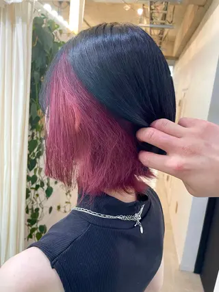 ショート カラー ブリーチ有無Wカラー メンズパーマ大成のヘアスタイル
