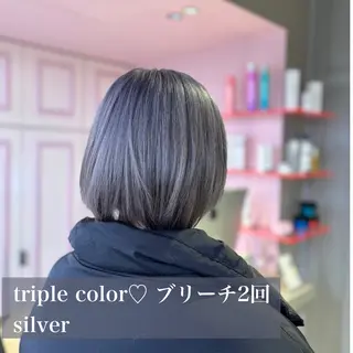 カラー 💙ハイトーン韓国風 色白ヘア💙manaのヘアスタイル