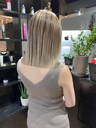 カラー ブリーチ✨ハイライト メンズヘア/アヤノのヘアスタイル