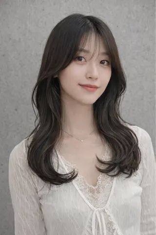 セミロング 恵比寿韓国レイヤー× 艶透明感カラー大場のヘアスタイル