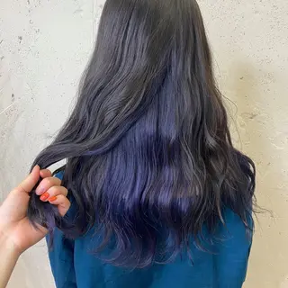 セミロング カラー 透明感カラー🎀／ 寒色カラー／マツエクのヘアスタイル